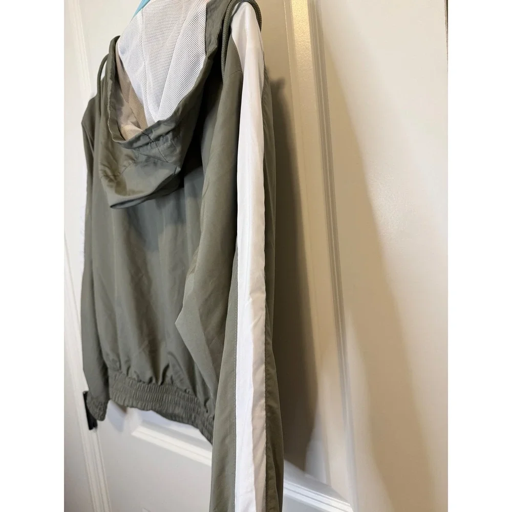 Nike Windbreaker Jacket Womens XS Olive Green Excellent Mesh Lined Full Zip